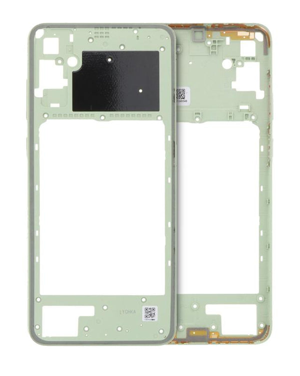 Marco medio compatible para Samsung Galaxy A05 (A055 / 2023) en color verde claro, ideal para reparaciones en Guatemala.