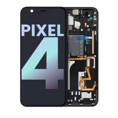 Compra la pantalla OLED con marco OEM genuino para Google Pixel 4 en Guatemala, con botón de encendido naranja brillante, en talleres especializados de reparaciones de pantallas.