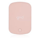 Batería externa inalámbrica Grid Hitch 5000mAh en rosa con etiqueta USB-C, ideal para mayoristas en Guatemala.