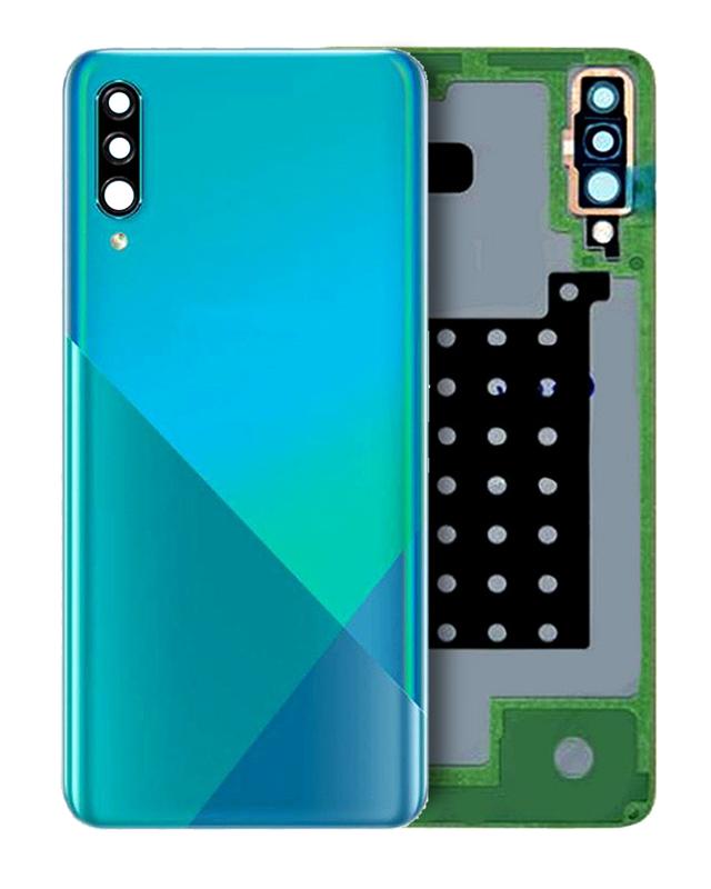 Tapa trasera con lente de cámara verde para Samsung Galaxy A30S (A307 / 2019) en Guatemala, ideal para reparaciones y mantenimiento de tu dispositivo.