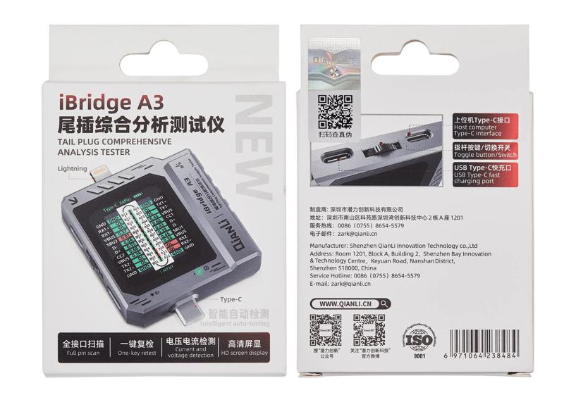 Encuentra el mejor tester de diagnóstico para el puerto Lightning iBridge A3 en Guatemala con garantía y disponibilidad en backorder.