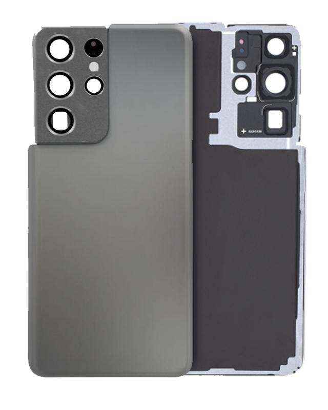 Tapa trasera con lente de camara para Samsung Galaxy S21 5G (Original Usada: Grado A) (Gris Fantasma)