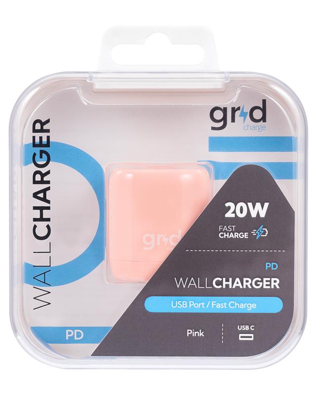 Encuentra el cargador de pared Grid Charge 20w USB-C PD en Guatemala para tus dispositivos electrónicos.