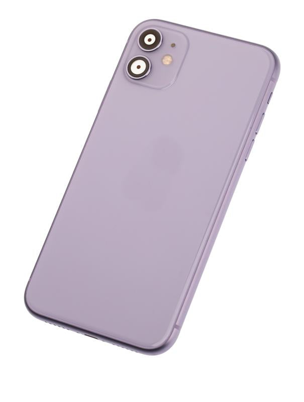 Tapa trasera con componentes pequeños pre-instalados para iPhone 11 (Usada original grado A) (Morado)