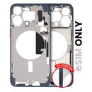 Compra en Guatemala un marco medio con botones de encendido y volumen para iPhone 15 Pro Max en titanio azul, usado OEM Pull de grado C.