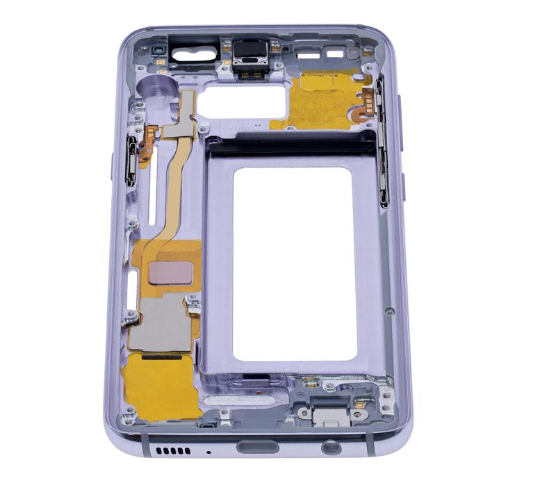 Encuentra la carcasa media compatible para Samsung Galaxy S8 en Guatemala, en una variedad de colores como Orchid Gray y Violet, ideal para reparaciones en talleres especializados y mayoristas de componentes Samsung.