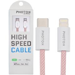 Encuentra el cable de carga Photon Flux de 3 pies trenzado Lightning USB-C MFi rosa 01 en Guatemala para tu dispositivo.