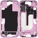 Reparación de marco medio con botones en Guatemala para iPhone 16 versión US usado en color rosa.