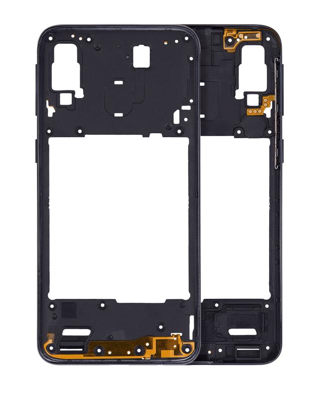 Reparación de Samsung Galaxy A40 en Guatemala - Marco medio Aftermarket Plus en color negro.