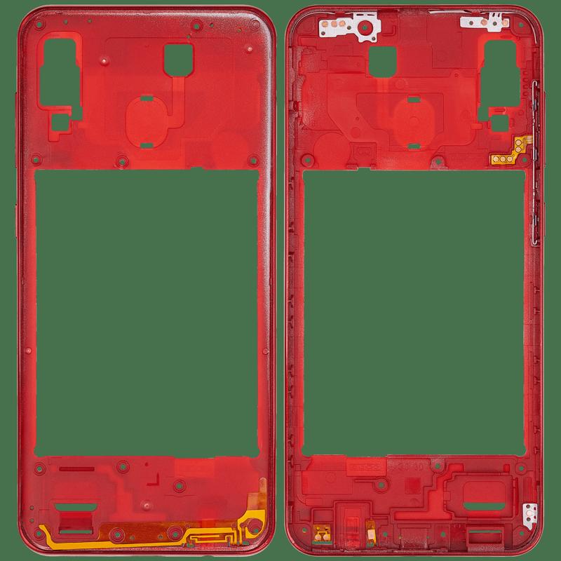 Compra la carcasa media compatible en color rojo para Samsung Galaxy A30 (A305 / 2019) en Guatemala, ideal para reparaciones y componentes Samsung al mayorista.