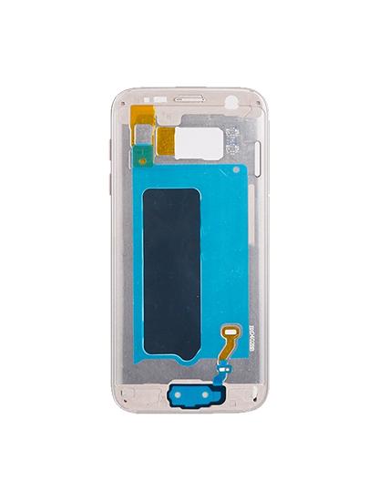 Marco medio compatible para Samsung Galaxy S7 en dorado, ideal para reparaciones en Guatemala.