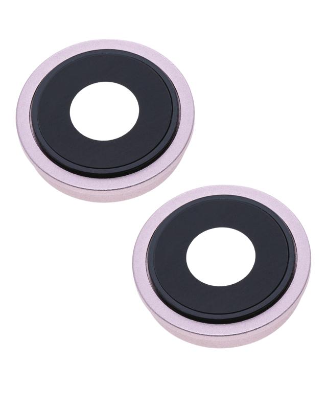 Lente de camara trasera con soporte y marco para iPhone 13 / 13 mini (Rosa)