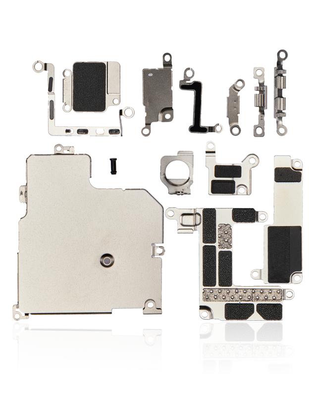 Encuentra el soporte metálico pequeño completo para iPhone 13 Pro en Guatemala, ideal para reparaciones y componentes de dispositivos Apple.