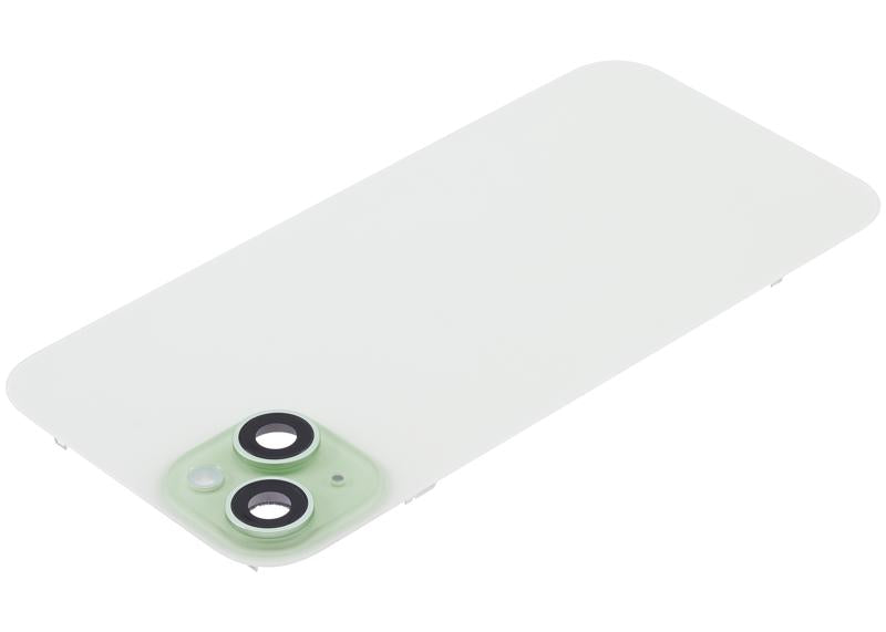 Tapa trasera para iPhone 15 Plus con placa de acero, NFC, MagSafe y flex de linterna (Verde, Original usado grado A)