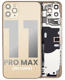 Tapa trasera con componentes pequenos pre-instalados para iPhone 11 Pro Max (Sin logo) Dorado