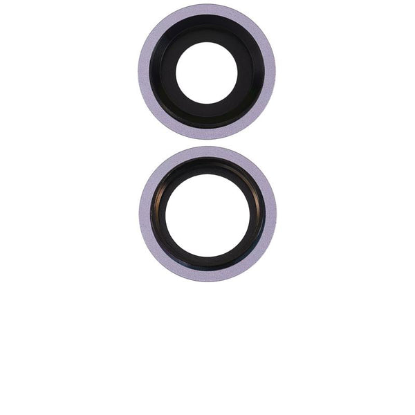 Lente de camara trasera con soporte y marco para iPhone 11 (Morado)