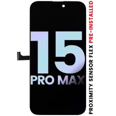 Pantalla OLED con sensor de proximidad pre-instalado para iPhone 15 Pro Max (Paquete de Servicio)