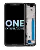 Reparación de pantalla con marco original OEM de Motorola One XT1941 2018 en Guatemala.