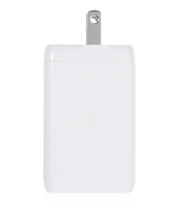 Cargador de pared Grid Source 65w con 2 puertos USB-C/USB-A, PD y GaN en color blanco, disponible en Guatemala para comprar al por mayor.