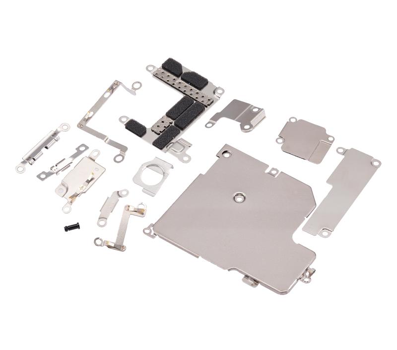 Encuentra el soporte metálico pequeño completo para iPhone 13 Pro en Guatemala, ideal para reparaciones y componentes de dispositivos Apple.