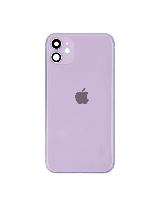 Tapa trasera con componentes pequeños pre-instalados para iPhone 11 (Usada original grado A) (Morado)