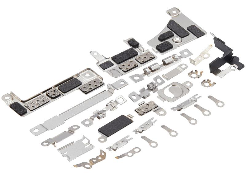 Soporte metálico pequeño completo compatible con iPhone 15 Plus en Guatemala, ideal para reparaciones y componentes de Apple.