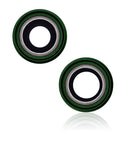 Lente de camara trasera con soporte y bisel para iPhone 13 / 13 Mini (Verde)