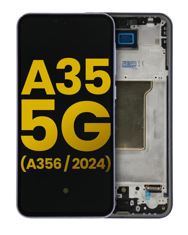 Pantalla OLED para Samsung Galaxy A35 5G con marco (Azul Marino)