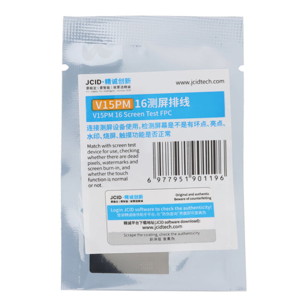 Encuentra el flex de prueba de pantalla JC V15PM MIPI para iPhone 16 en Guatemala, ideal para reparaciones de pantallas de iPhone y otras partes de pantalla.