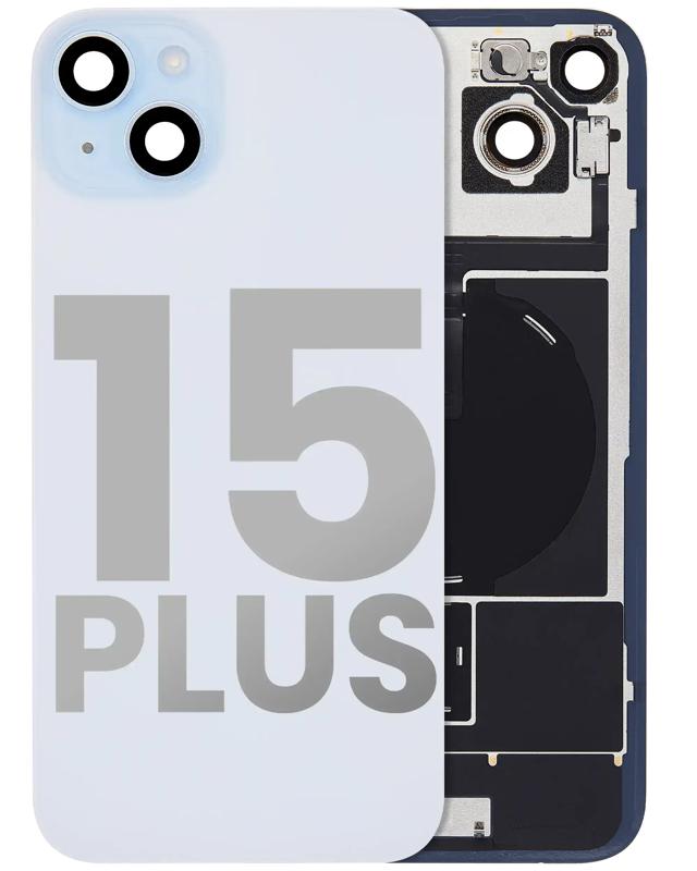 Tapa trasera con placa de acero con carga inalambrica NFC MagSafe iman y flex de linterna compatible para iPhone 15 Plus USADA