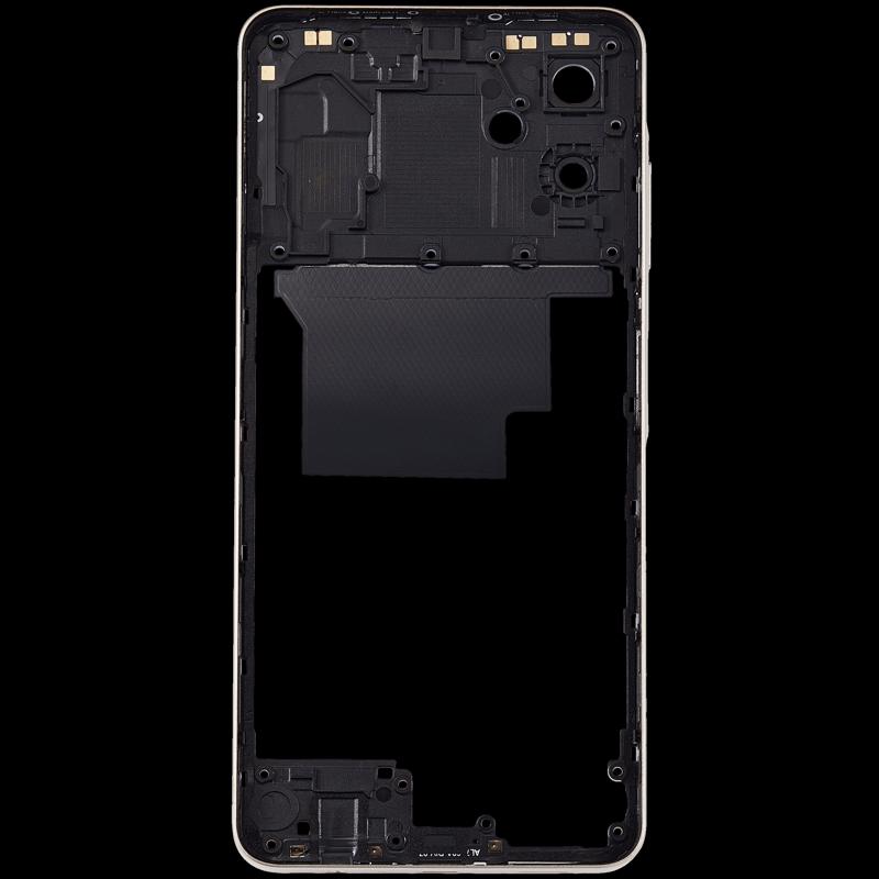 Marco medio compatible dorado para Samsung Galaxy A06 (A065 / 2024), ideal para reparaciones en Guatemala.