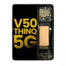 Pantalla OLED con marco para LG V50 ThinQ 5G (Versión Internacional) (Refurbished) (Negro Aurora)