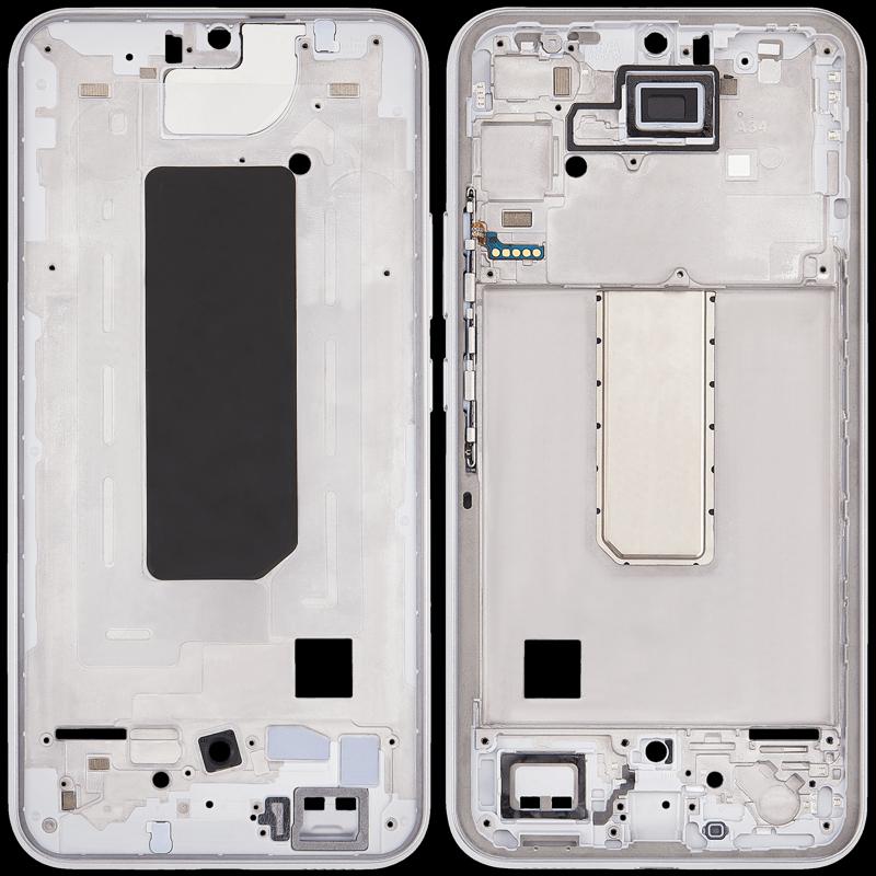 Reparación de carcasa intermedia plateada para Samsung Galaxy A34 (A346 / 2023) en Guatemala.