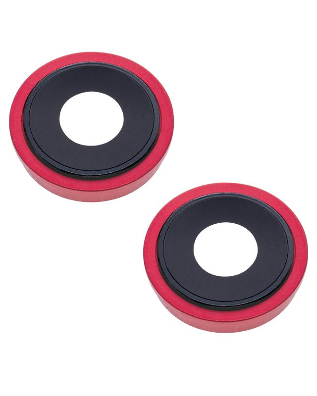 Lente de Camara Trasera con soporte y bisel para iPhone 13 / 13 Mini (Rojo) (Zafiro Real / Premium)