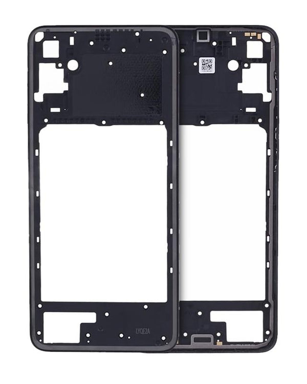 Encuentra la carcasa media plateada compatible para Samsung Galaxy A05 en Guatemala para reparaciones y reemplazos.