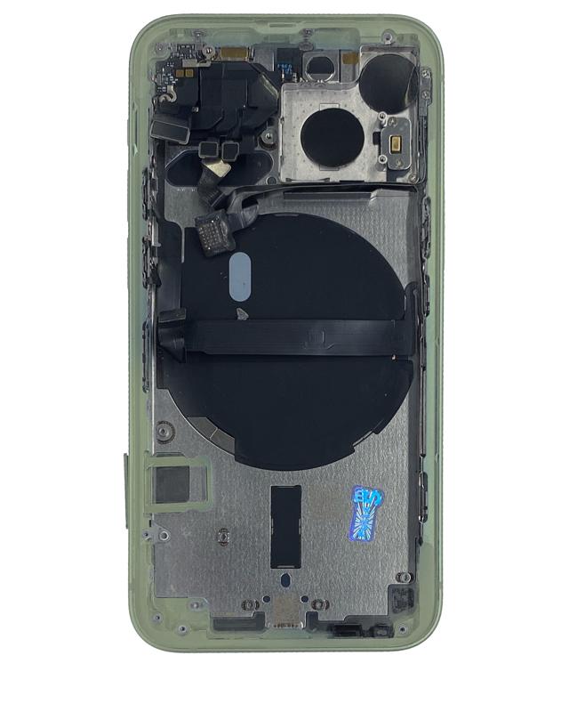 Tapa trasera para iPhone 13 Mini (Version US) Verde con componentes pequeños preinstalados