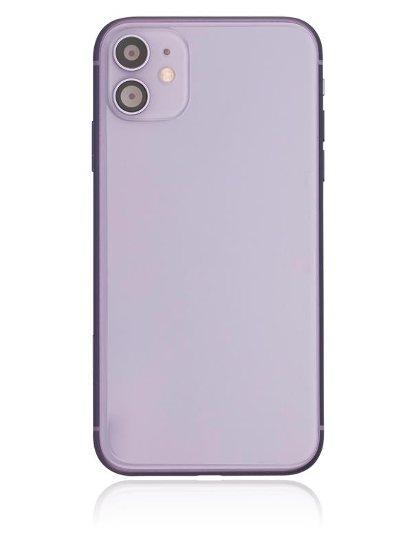 Tapa trasera con componentes pequeños pre-instalados para iPhone 11 (Usada original grado A) (Morado)