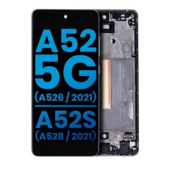 Repuesto de pantalla LCD con marco para Samsung Galaxy A52 4G / A52 5G / A52S (2021) sin sensor de huellas en Guatemala.