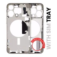 Encuentra el Marco medio de carcasa con botones de encendido y volumen para iPhone 15 Pro Max en Guatemala con garantía y calidad OEM.