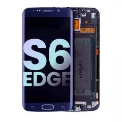 Pantalla OLED con marco para Samsung Galaxy S6 Edge (CDMA: Verizon / Sprint) (Original) (Negro Zafiro)