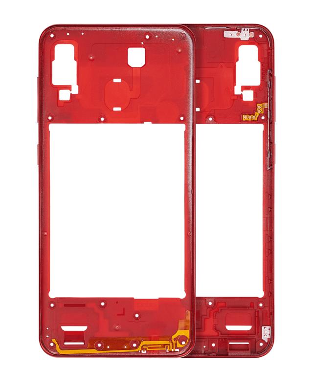 Compra la carcasa media compatible en color rojo para Samsung Galaxy A30 (A305 / 2019) en Guatemala, ideal para reparaciones y componentes Samsung al mayorista.