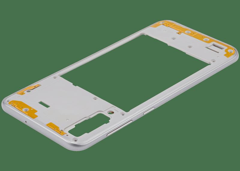 Encuentra la carcasa central para Samsung Galaxy A50s (A507 / 2019) en Guatemala, Aftermarket Plus, en color Prism Crush White en nuestro taller de reparaciones Samsung.