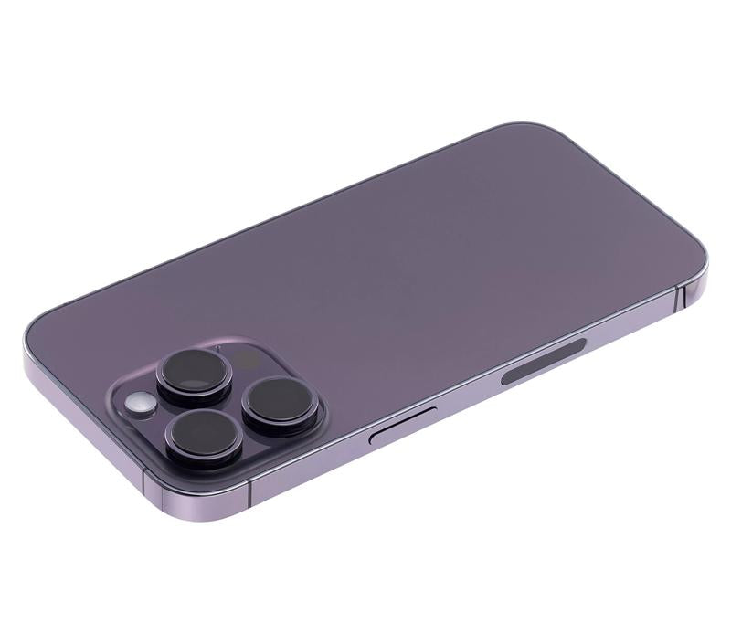 Tapa trasera para iPhone 14 Pro con componentes pequenos preinstalados (Version EE.UU) (Original usado: Grado C) (Morado oscuro)