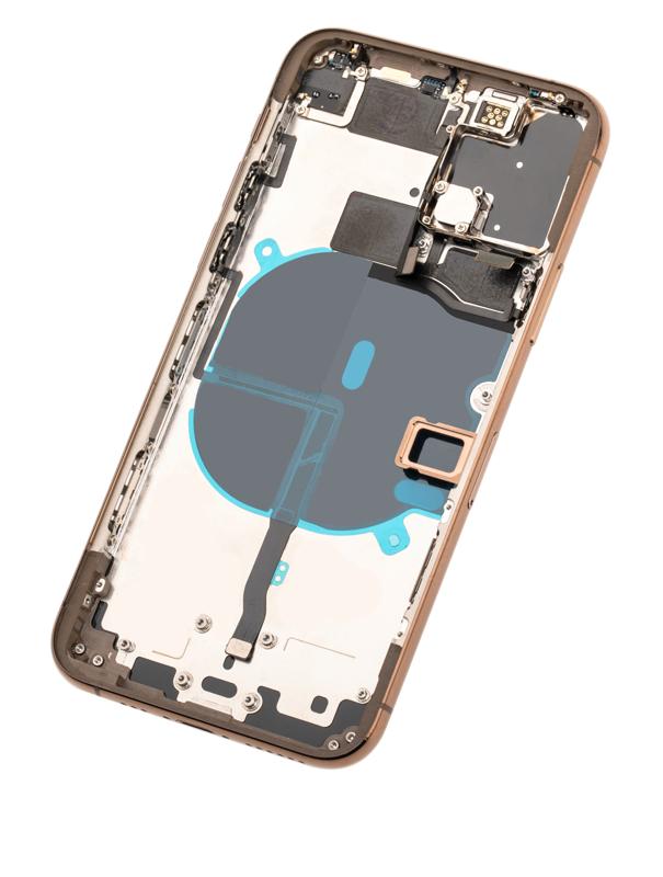 Tapa trasera para iPhone 11 Pro con componentes pequeños pre-instalados (Usada, Calidad C) (Oro Mate)