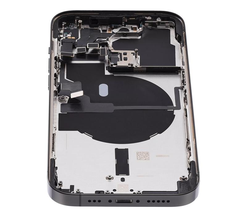 Tapa trasera para iPhone 14 Pro con componentes menores preinstalados (Version EEUU) Negro Espacial