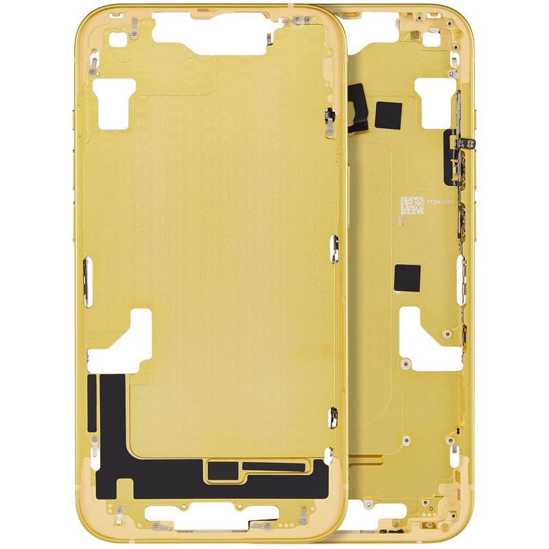 Carcasa intermedia con botones de encendido y volumen para iPhone 14 (Version Internacional) (Amarillo)