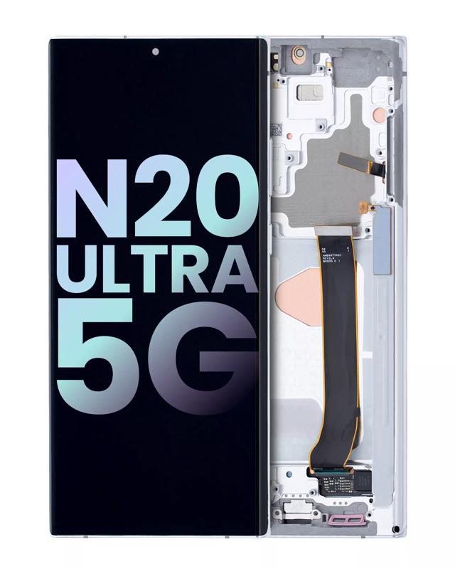 Pantalla OLED para Samsung Galaxy Note 20 Ultra 5G con marco (Original) (Blanco Místico)