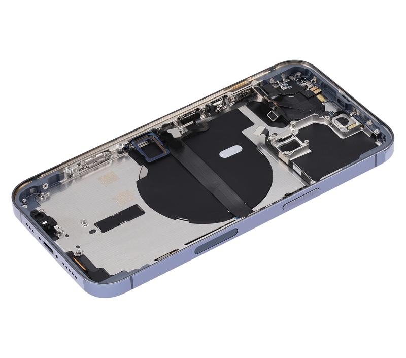 Tapa trasera para iPhone 13 Pro con componentes pequenos pre-instalados (Version US) (Sin logo) (Azul Sierra)