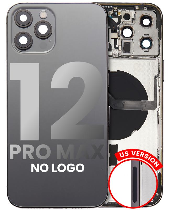 Tapa trasera para iPhone 12 Pro Max con componentes pequenos pre-instalados (Version EE.UU.) (Grafito)