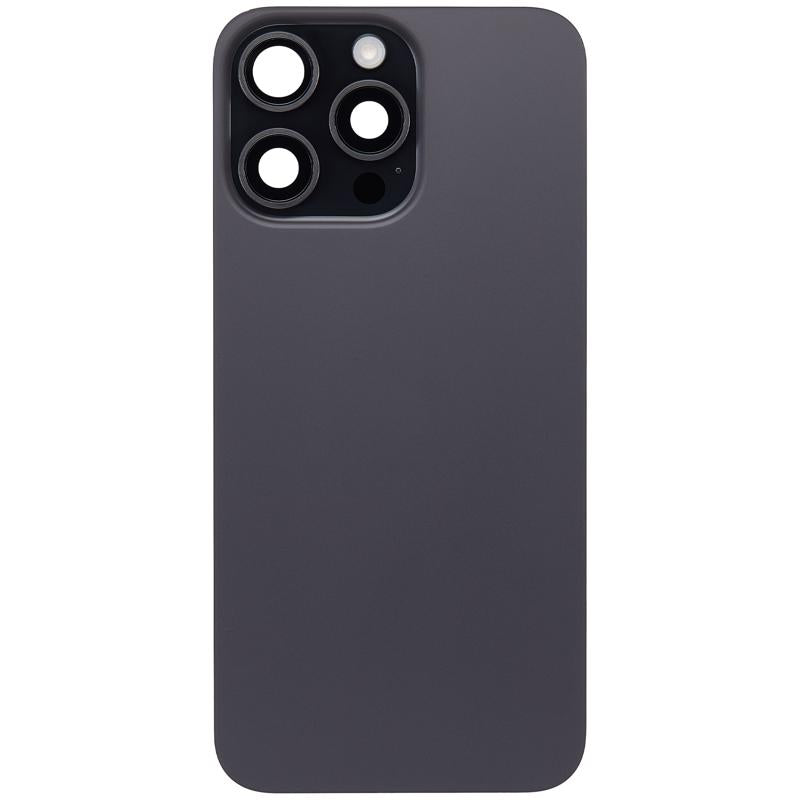 Tapa trasera con placa, carga inalambrica NFC y MagSafe, iman y flex de linterna para iPhone 15 Pro Max (Original usada, grado A) (Titanio negro)